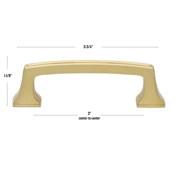 Gliderite Hardware 3 in. Center to Center Classic Base Pull Cabinet Hardware Handle - 87380-SG, 5PK - 87380-SG-5