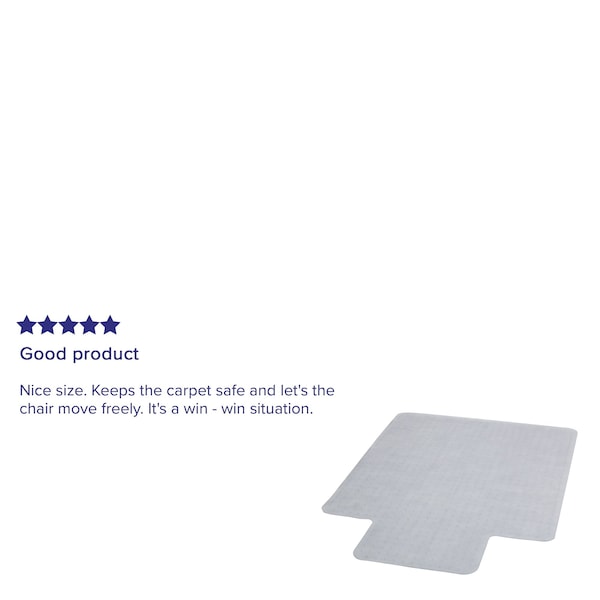 Flash Furniture Chair Mat w/Lip, 45"x53", Clear - MAT-CM11233FD-GG