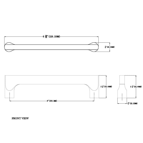 Richelieu 8 in (203 mm) Center-to-Center Pewter Bronze Traditional Drawer Pull - CODP800P2PWB