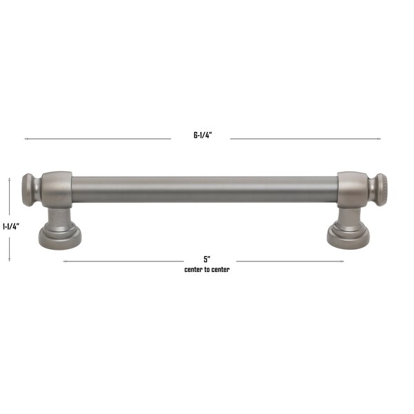 Gliderite Hardware 5-1/16 in. Center to Center Graphite Gray Classic Euro Bar Pull - 4361-128-GPH, 5PK - 4361-128-GPH-5