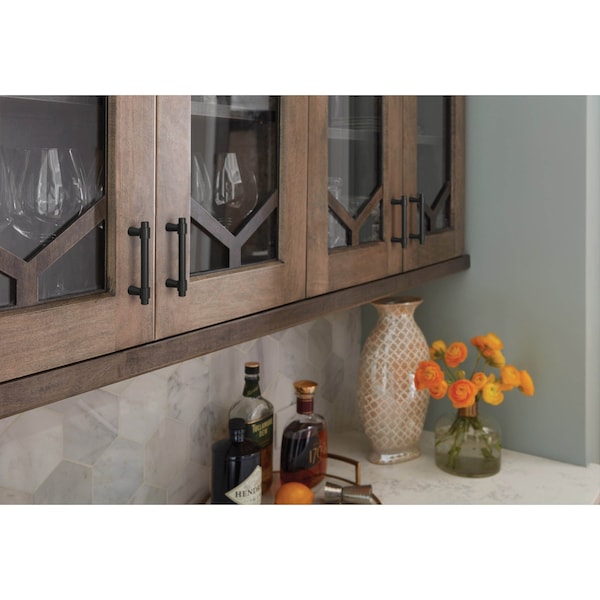 Amerock Destine 3 inch 76mm Center-to-Center Matte Black Cabinet Pull - BP37370FB