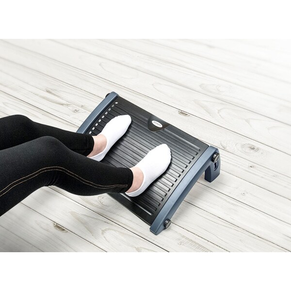 Aidata Sleek Footrest, 4 Angle Adjustments At 10 Degree/15 Degree/20 Degree/25 Degree, Black/Gray - FR-1001G