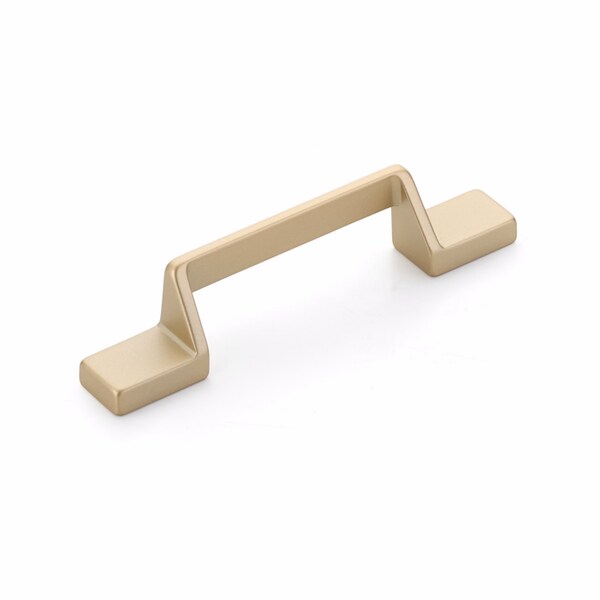 Schaub 3-3/4in Center to Center San Marco Cabinet Pull Satin Brass Finish - 454-SB