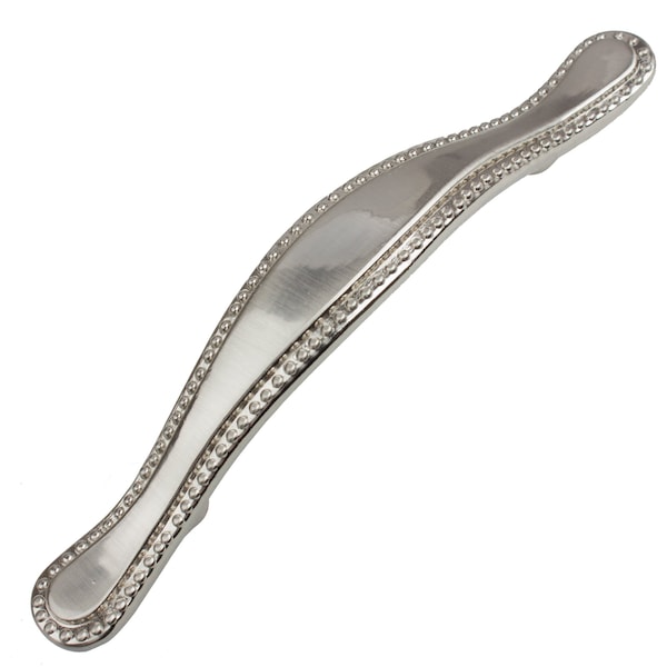 Gliderite Hardware 3 in. Center to Center Satin Nickel Beaded Cabinet Pull - 4554-SN, 5PK - 4554-SN-5