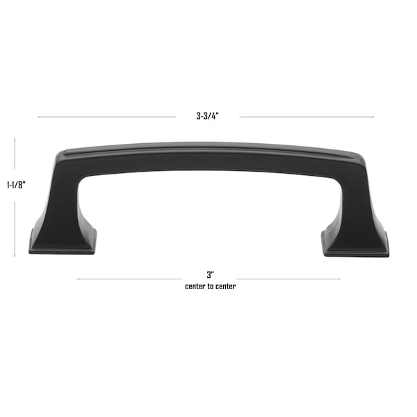 Gliderite Hardware 3 in. Center to Center Classic Base Pull Cabinet Hardware Handle - 87380-MB, 5PK - 87380-MB-5