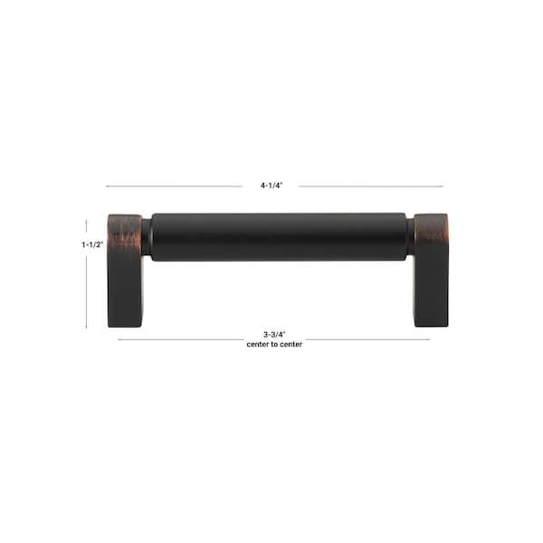 Gliderite Hardware 3-3/4 in. Center to Center Smooth Bar Pull - 4787-96-ORB, 10PK - 4787-96-ORB-10