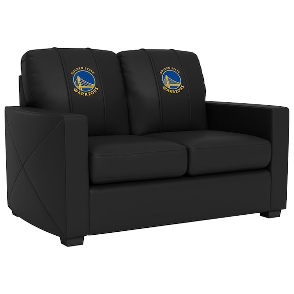 Dreamseat Silver Loveseat with Golden State Warriors Global Logo - XZ7759003LSCDBK-PSNBA30087