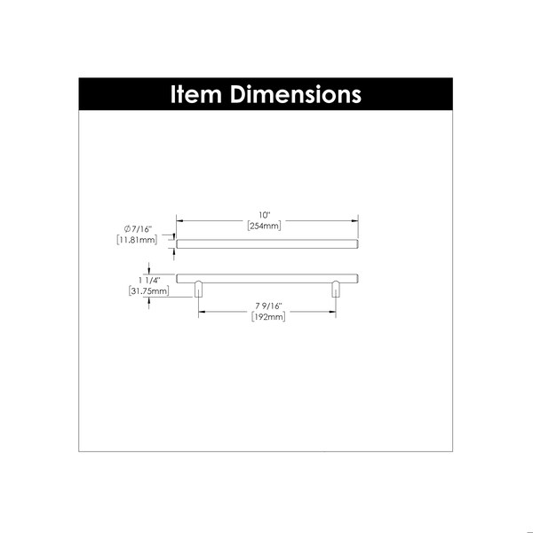 Hickory Hardware Bar Pulls Collection Pull 7-9/16 Inch 192mm Center to Center Champagne Bronze Finish - HH075597-CBZ