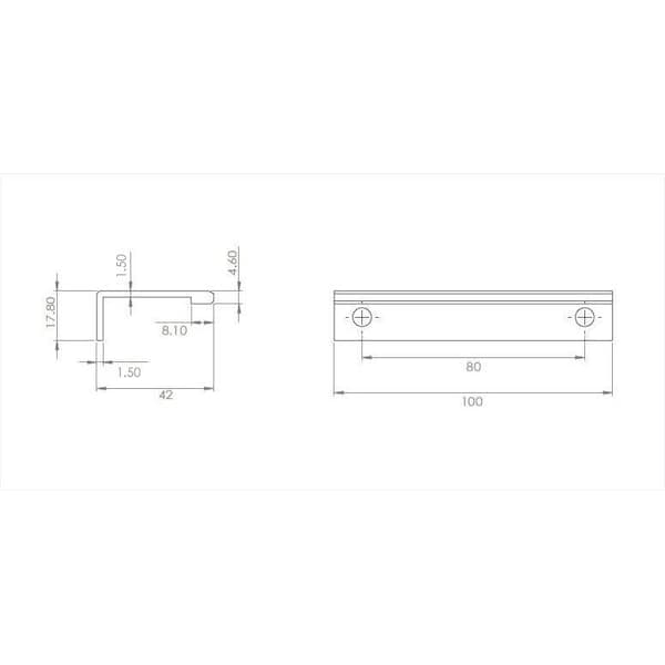 Richelieu 3-1/8 in. (80 mm) Center-to-Center Brushed Black Contemporary Edge Pull - BP989880990