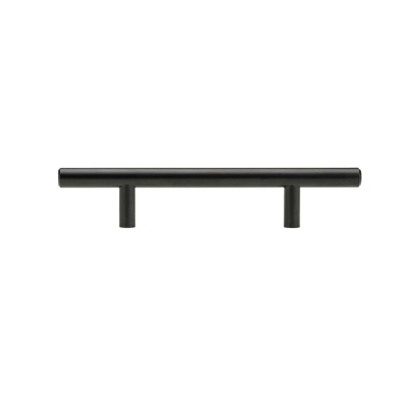 Richelieu 3 3/4 in (96 mm) Center-to-Center Matte Black Contemporary Drawer Pull - BP30596900