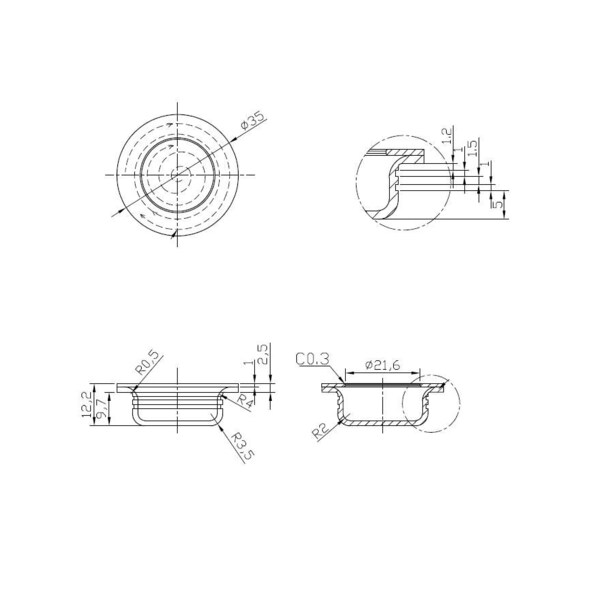 Richelieu 1-3/8 in. (35 mm) Brushed Nickel Contemporary Recessed Pull - 340235195