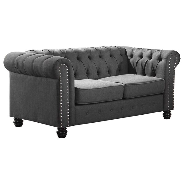 Best Master Furniture Venice Upholstered Living Loveseat, Charcoal - YS001 CHARCOAL LOVESEAT