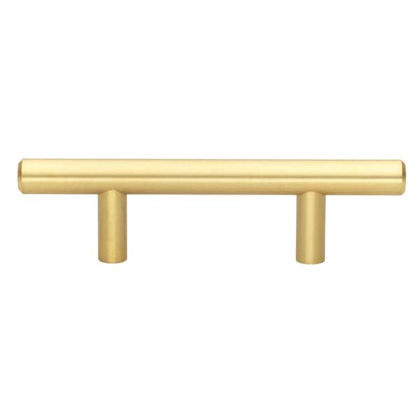 Gliderite Hardware 2-1/2 in. Center to Center Satin Gold Solid Steel Bar Pull - 5007-64-SG, 5PK - 5007-64-SG-5