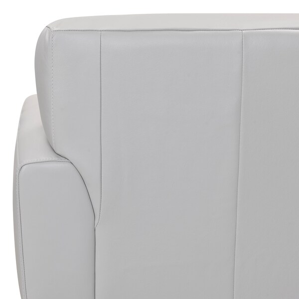 Armen Living Jedd Contemporary Chair in Genuine Dove Gray Leather with Brown Wood Legs - LCJD1DV