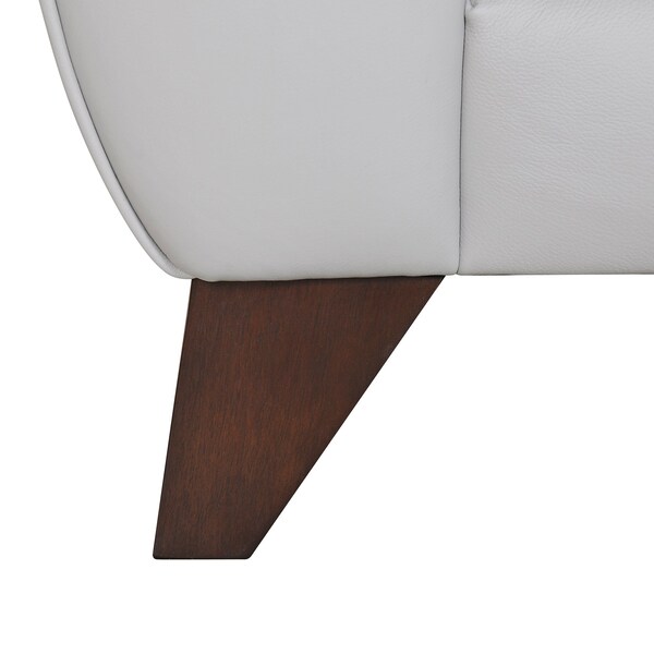 Armen Living Jedd Contemporary Chair in Genuine Dove Gray Leather with Brown Wood Legs - LCJD1DV