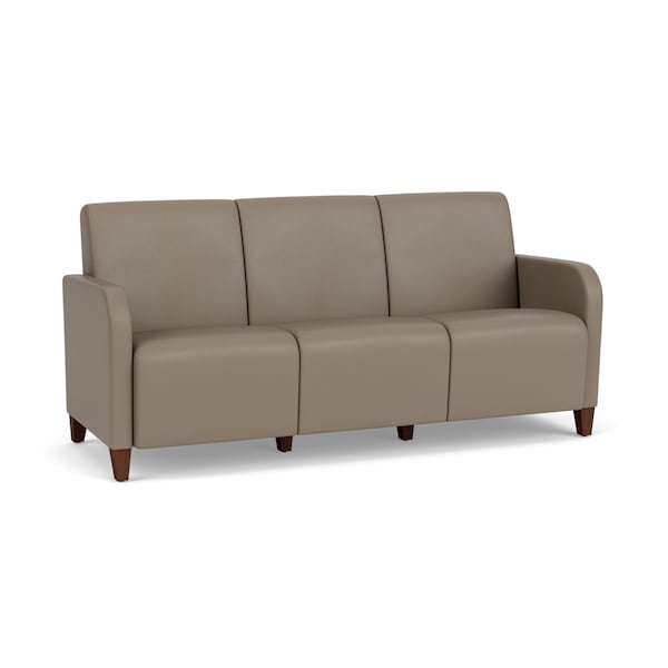 Lesro Siena Lounge Reception 3 Seat Tandem Seating No Center Arms, Walnut, MD Farro Upholstery - SN3101