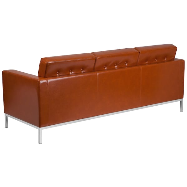 Flash Furniture Cognac Leather Sofa, Lacey Series, 31" x 32" - ZB-LACEY-831-2-SOFA-COG-GG