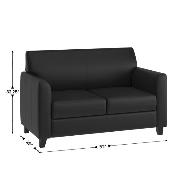 Flash Furniture Loveseat, 29" x 32-1/4", Upholstery Color: Black - BT-827-2-BK-GG
