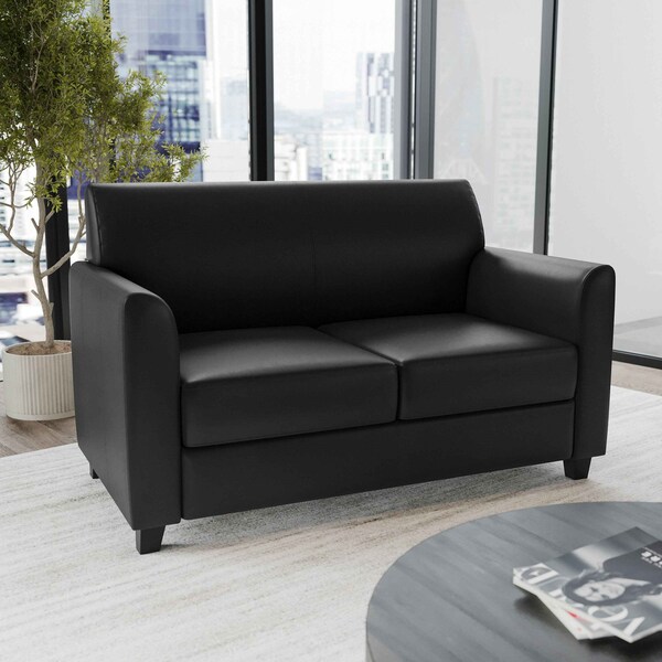 Flash Furniture Loveseat, 29" x 32-1/4", Upholstery Color: Black - BT-827-2-BK-GG