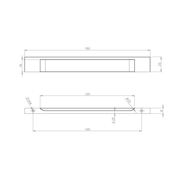 Richelieu 6 5/16 in (160 mm) Center-to-Center Brushed Black Contemporary Drawer Pull - BP13101160990