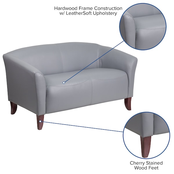 Flash Furniture Loveseat, 29" x 29", Upholstery Color: Gray - 111-2-GY-GG