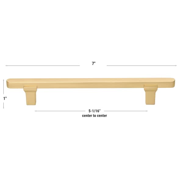 Gliderite Hardware 5-1/16 in. Center to Center Solid Flat Bar Pull Champagne Gold - 4842-128-CHPG-1