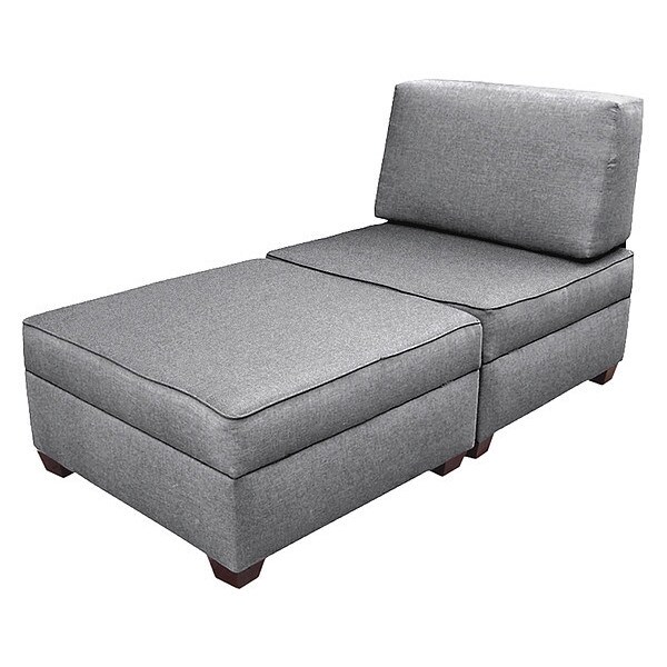 Duobed Duobed Storage Chaise 30"x60", Grey Performance Fabric - IMFCL30-AQ
