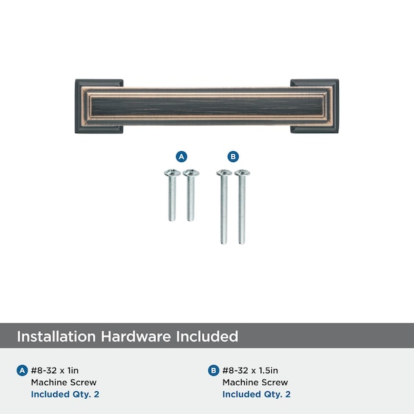 Amerock Appoint 3 in 76 mm Center-to-Center Oil Rubbed Bronze Cabinet Pull - BP36764ORB