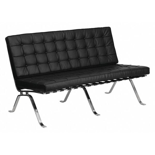 Flash Furniture Loveseat, 32" x 35", Upholstery Color: Black - ZB-FLASH-801-LS-BK-GG