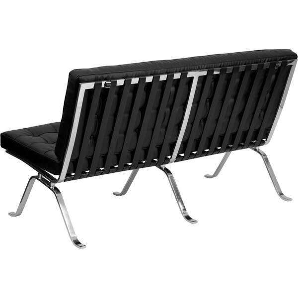 Flash Furniture Loveseat, 32" x 35", Upholstery Color: Black - ZB-FLASH-801-LS-BK-GG