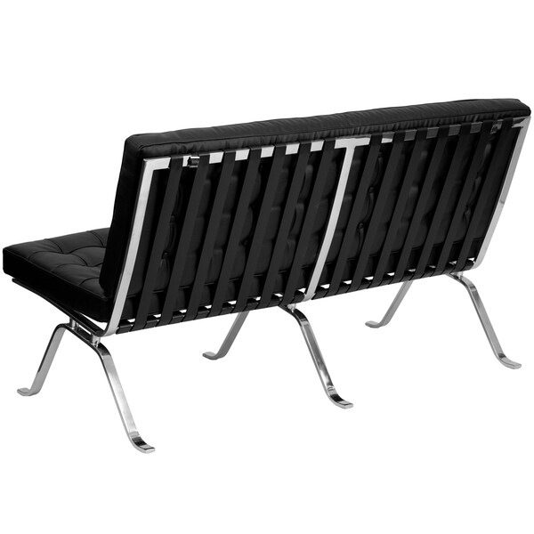 Flash Furniture Loveseat, 32" x 35", Upholstery Color: Black - ZB-FLASH-801-LS-BK-GG