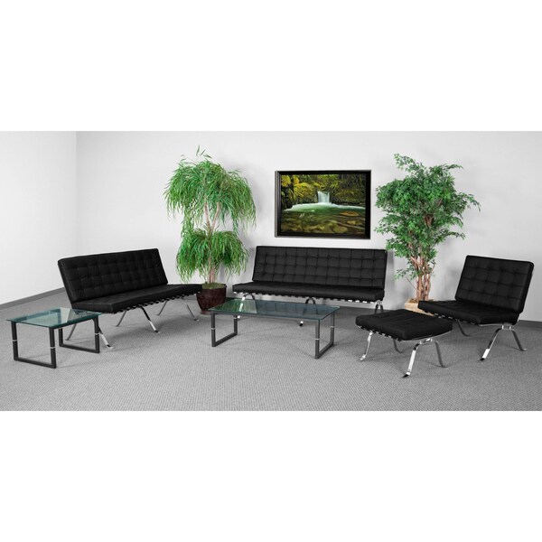 Flash Furniture Loveseat, 32" x 35", Upholstery Color: Black - ZB-FLASH-801-LS-BK-GG