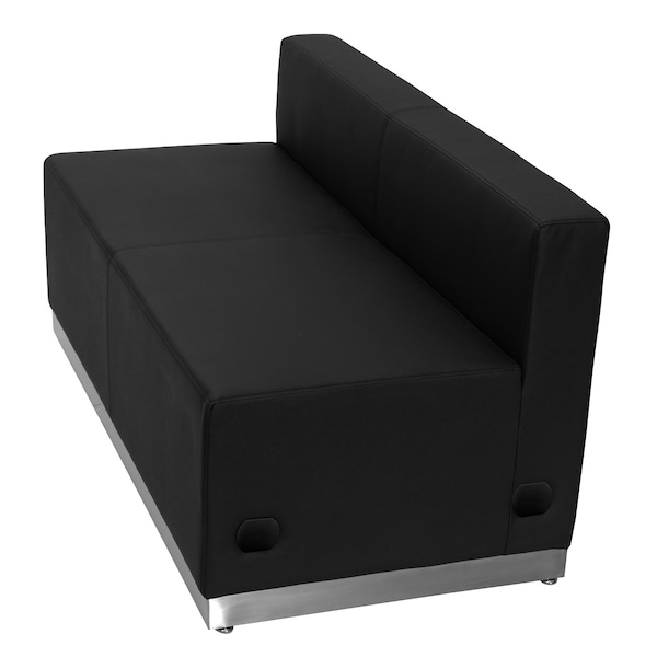 Flash Furniture Loveseat, 25-1/4" x 27", Upholstery Color: Black - ZB-803-LS-BK-GG