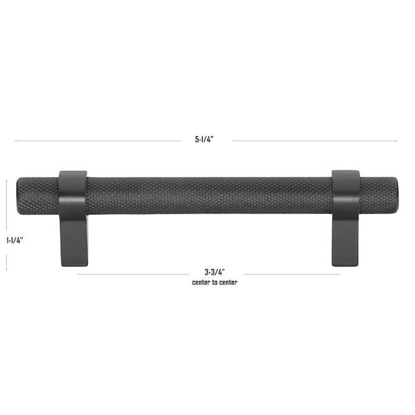 Gliderite Hardware 3-3/4 in. Center to Center Knurled Steel Bar Pull - 8006-96-MB, 10PK - 8006-96-MB-10
