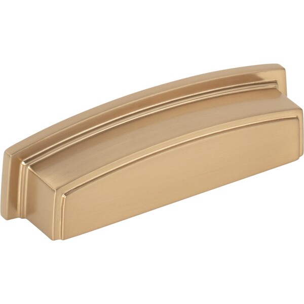 Jeffrey Alexander 96 mm Center Satin Bronze Square-to-Center Square Renzo Cabinet Cup Pull - 141-96SBZ