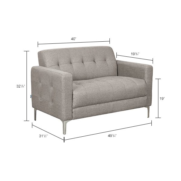 Global Industrial Upholstered Fabric Loveseat, Tan - 695966TN
