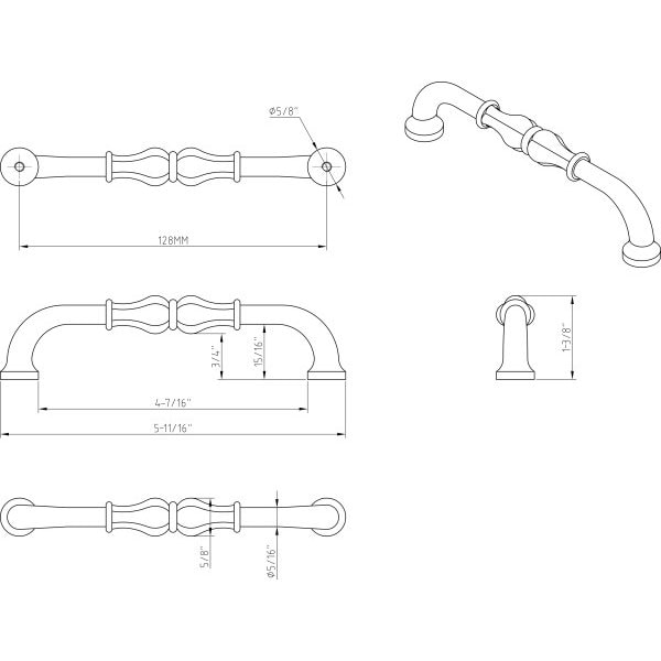Jeffrey Alexander 128 mm Center-to-Center Antique Brushed Satin Brass Bella Cabinet Pull - 818-128ABSB