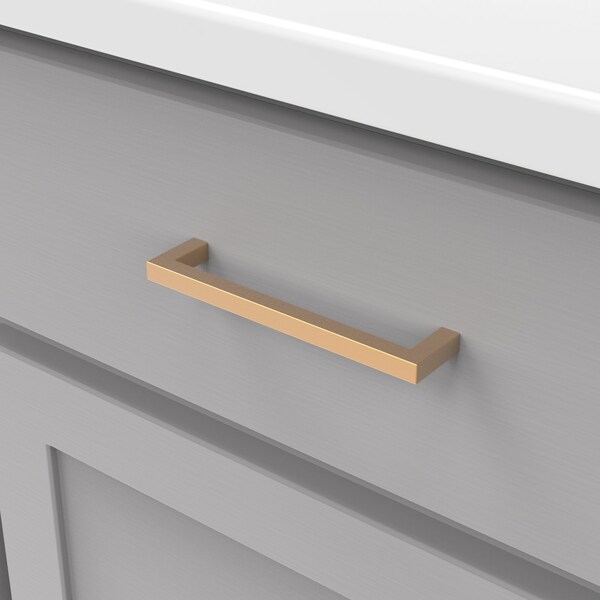 Heritage Designs Contemporary Pull 5116 Inch 128mm Center to Center Brushed Brass Finish, 10PK - R077747BBX10B
