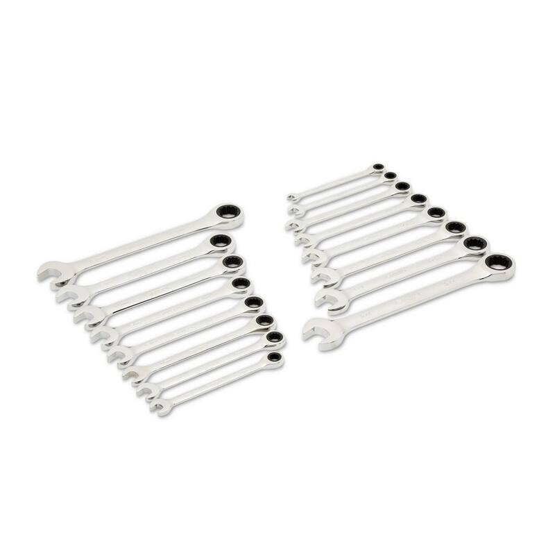 Husky SAE and Metric Ratcheting Wrench Set (16-Piece) - HRW16PCSM