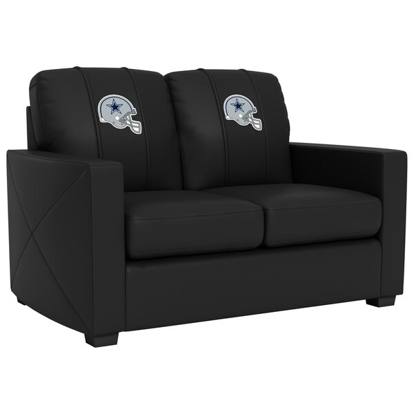 Dreamseat Silver Loveseat with Dallas Cowboys Helmet Logo - XZ7759003LSCDBK-PSNFL20042