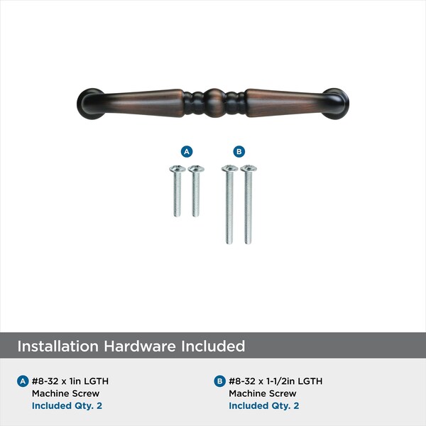 Amerock Everyday Heritage 3 in 76 mm Center-to-Center Oil-Rubbed Bronze Cabinet Pull - BP53006ORB