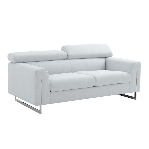 Pasargad Home Serena Modern Loveseat, Silver - PZW-2027W-2