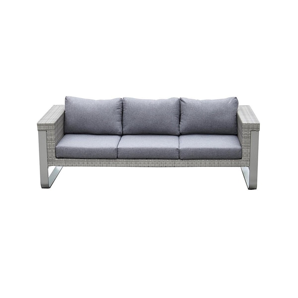 Daphnes Dinnette 86.6 x 35.4 x 28.7 in. Three seater Sofa with 12 cm Cusion & Back Pillow - DA2653204