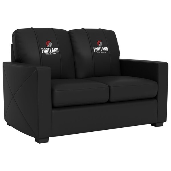 Dreamseat Silver Loveseat with Portland Trailblazers Secondary Logo - XZ7759003LSCDBK-PSNBA32031