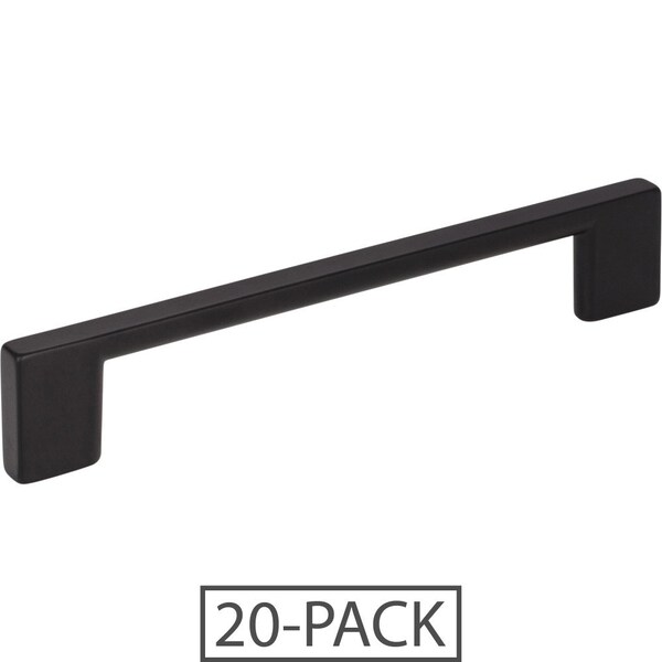 Jeffrey Alexander of the 128 mm Center-to-Center Matte Black Square Sutton Cabinet Bar Pull 20PK - 635-128MB-20