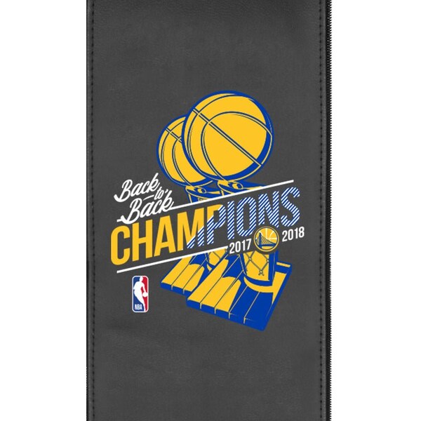 Dreamseat Silver Loveseat with Golden State Warriors 2018 Champions Logo - XZ7759003LSCDBK-PSNBA30085