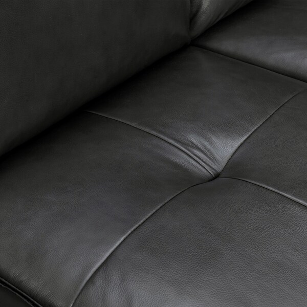 Armen Living Bergen 87" Pewter Genuine Leather Square Arm Sofa - LCBE3PW