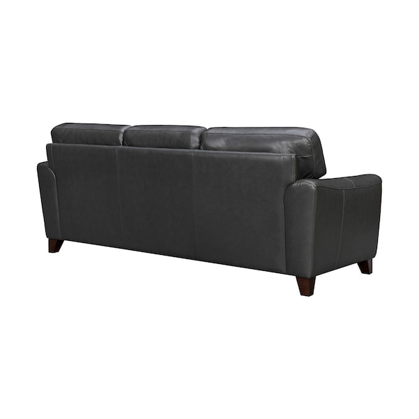 Armen Living Bergen 87" Pewter Genuine Leather Square Arm Sofa - LCBE3PW