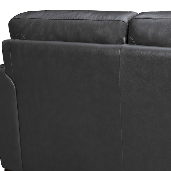 Armen Living Bergen 87" Pewter Genuine Leather Square Arm Sofa - LCBE3PW