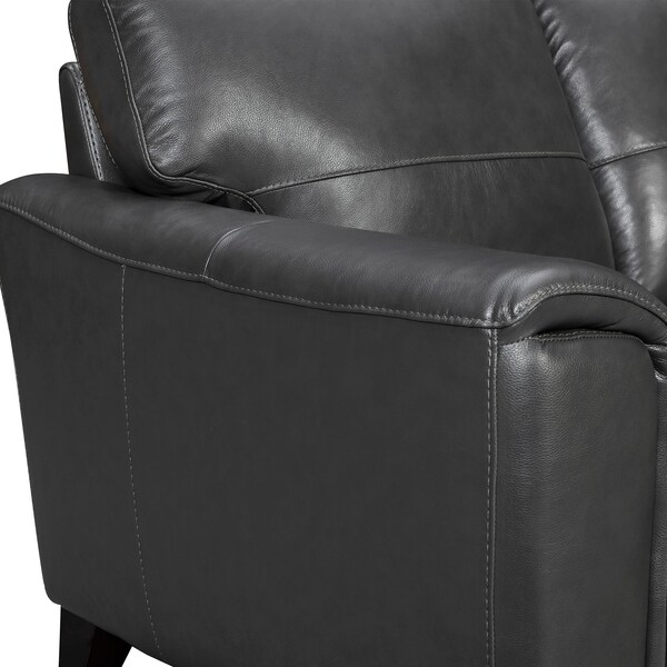 Armen Living Bergen 87" Pewter Genuine Leather Square Arm Sofa - LCBE3PW